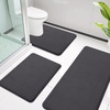 image:imageSmiry Memory Foam Bath Mat 44x24 Extra Soft NonSlip Bathroom Rug Ultra Absorbent Quick Dry Machine Washable Bathroom Mat for Shower Tub amp Floor Decor Navy BlueDary Grey