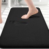 image:imageSmiry Memory Foam Bath Mat 44x24 Extra Soft NonSlip Bathroom Rug Ultra Absorbent Quick Dry Machine Washable Bathroom Mat for Shower Tub amp Floor Decor Navy BlueBlack