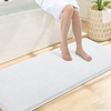 image:imageSmiry Memory Foam Bath Mat 44x24 Extra Soft NonSlip Bathroom Rug Ultra Absorbent Quick Dry Machine Washable Bathroom Mat for Shower Tub amp Floor Decor Navy BlueWhite