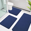 image:imageSmiry Memory Foam Bath Mat 44x24 Extra Soft NonSlip Bathroom Rug Ultra Absorbent Quick Dry Machine Washable Bathroom Mat for Shower Tub amp Floor Decor Navy BlueNavy Blue