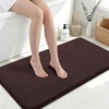 image:imageSmiry Memory Foam Bath Mat 44x24 Extra Soft NonSlip Bathroom Rug Ultra Absorbent Quick Dry Machine Washable Bathroom Mat for Shower Tub amp Floor Decor Navy BlueBrown