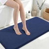 image:imageSmiry Memory Foam Bath Mat 44x24 Extra Soft NonSlip Bathroom Rug Ultra Absorbent Quick Dry Machine Washable Bathroom Mat for Shower Tub amp Floor Decor Navy BlueNavy Blue