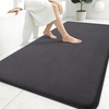 image:imageSmiry Memory Foam Bath Mat 44x24 Extra Soft NonSlip Bathroom Rug Ultra Absorbent Quick Dry Machine Washable Bathroom Mat for Shower Tub amp Floor Decor Navy BlueDary Grey