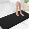 image:imageSmiry Memory Foam Bath Mat 44x24 Extra Soft NonSlip Bathroom Rug Ultra Absorbent Quick Dry Machine Washable Bathroom Mat for Shower Tub amp Floor Decor Navy BlueBlack