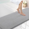 image:imageSmiry Memory Foam Bath Mat 44x24 Extra Soft NonSlip Bathroom Rug Ultra Absorbent Quick Dry Machine Washable Bathroom Mat for Shower Tub amp Floor Decor Navy BlueGrey