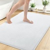 image:imageSmiry Memory Foam Bath Mat 44x24 Extra Soft NonSlip Bathroom Rug Ultra Absorbent Quick Dry Machine Washable Bathroom Mat for Shower Tub amp Floor Decor Navy BlueWhite
