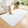 image:imageSmiry Memory Foam Bath Mat 44x24 Extra Soft NonSlip Bathroom Rug Ultra Absorbent Quick Dry Machine Washable Bathroom Mat for Shower Tub amp Floor Decor Navy BlueWhite