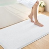 image:imageSmiry Memory Foam Bath Mat 44x24 Extra Soft NonSlip Bathroom Rug Ultra Absorbent Quick Dry Machine Washable Bathroom Mat for Shower Tub amp Floor Decor Navy BlueWhite