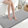 image:imageSmiry Memory Foam Bath Mat 44x24 Extra Soft NonSlip Bathroom Rug Ultra Absorbent Quick Dry Machine Washable Bathroom Mat for Shower Tub amp Floor Decor Navy BlueGrey