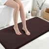 image:imageSmiry Memory Foam Bath Mat 44x24 Extra Soft NonSlip Bathroom Rug Ultra Absorbent Quick Dry Machine Washable Bathroom Mat for Shower Tub amp Floor Decor Navy BlueBrown