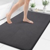 image:imageSmiry Memory Foam Bath Mat 44x24 Extra Soft NonSlip Bathroom Rug Ultra Absorbent Quick Dry Machine Washable Bathroom Mat for Shower Tub amp Floor Decor Navy BlueDary Grey