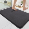 image:imageSmiry Memory Foam Bath Mat 44x24 Extra Soft NonSlip Bathroom Rug Ultra Absorbent Quick Dry Machine Washable Bathroom Mat for Shower Tub amp Floor Decor Navy BlueDary Grey
