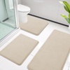 image:imageSmiry Memory Foam Bath Mat 44x24 Extra Soft NonSlip Bathroom Rug Ultra Absorbent Quick Dry Machine Washable Bathroom Mat for Shower Tub amp Floor Decor Navy BlueBeige