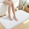 image:imageSmiry Memory Foam Bath Mat 44x24 Extra Soft NonSlip Bathroom Rug Ultra Absorbent Quick Dry Machine Washable Bathroom Mat for Shower Tub amp Floor Decor Navy BlueWhite