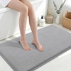 image:imageSmiry Memory Foam Bath Mat 44x24 Extra Soft NonSlip Bathroom Rug Ultra Absorbent Quick Dry Machine Washable Bathroom Mat for Shower Tub amp Floor Decor Navy BlueGrey