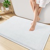 image:imageSmiry Memory Foam Bath Mat 44x24 Extra Soft NonSlip Bathroom Rug Ultra Absorbent Quick Dry Machine Washable Bathroom Mat for Shower Tub amp Floor Decor Navy BlueWhite