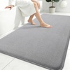image:imageSmiry Memory Foam Bath Mat 44x24 Extra Soft NonSlip Bathroom Rug Ultra Absorbent Quick Dry Machine Washable Bathroom Mat for Shower Tub amp Floor Decor Navy BlueGrey