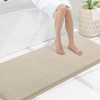 image:imageSmiry Memory Foam Bath Mat 44x24 Extra Soft NonSlip Bathroom Rug Ultra Absorbent Quick Dry Machine Washable Bathroom Mat for Shower Tub amp Floor Decor Navy BlueBeige