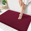 image:imageSmiry Memory Foam Bath Mat 44x24 Extra Soft NonSlip Bathroom Rug Ultra Absorbent Quick Dry Machine Washable Bathroom Mat for Shower Tub amp Floor Decor Navy BlueBurgundy