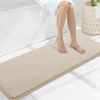 image:imageSmiry Memory Foam Bath Mat 44x24 Extra Soft NonSlip Bathroom Rug Ultra Absorbent Quick Dry Machine Washable Bathroom Mat for Shower Tub amp Floor Decor Navy BlueBeige