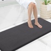 image:imageSmiry Memory Foam Bath Mat 44x24 Extra Soft NonSlip Bathroom Rug Ultra Absorbent Quick Dry Machine Washable Bathroom Mat for Shower Tub amp Floor Decor Navy BlueDary Grey
