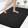 image:imageSmiry Memory Foam Bath Mat 44x24 Extra Soft NonSlip Bathroom Rug Ultra Absorbent Quick Dry Machine Washable Bathroom Mat for Shower Tub amp Floor Decor Navy BlueBlack