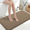 image:imageSmiry Memory Foam Bath Mat 44x24 Extra Soft NonSlip Bathroom Rug Ultra Absorbent Quick Dry Machine Washable Bathroom Mat for Shower Tub amp Floor Decor Navy BlueCamel