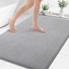 image:imageSmiry Memory Foam Bath Mat 44x24 Extra Soft NonSlip Bathroom Rug Ultra Absorbent Quick Dry Machine Washable Bathroom Mat for Shower Tub amp Floor Decor Navy BlueGrey