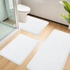 image:imageSmiry Memory Foam Bath Mat 44x24 Extra Soft NonSlip Bathroom Rug Ultra Absorbent Quick Dry Machine Washable Bathroom Mat for Shower Tub amp Floor Decor Navy BlueWhite