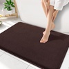 image:imageSmiry Memory Foam Bath Mat 44x24 Extra Soft NonSlip Bathroom Rug Ultra Absorbent Quick Dry Machine Washable Bathroom Mat for Shower Tub amp Floor Decor Navy BlueBrown