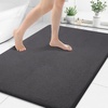 image:imageSmiry Memory Foam Bath Mat 44x24 Extra Soft NonSlip Bathroom Rug Ultra Absorbent Quick Dry Machine Washable Bathroom Mat for Shower Tub amp Floor Decor Navy BlueDary Grey