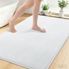 image:imageSmiry Memory Foam Bath Mat 44x24 Extra Soft NonSlip Bathroom Rug Ultra Absorbent Quick Dry Machine Washable Bathroom Mat for Shower Tub amp Floor Decor Navy BlueWhite