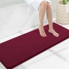 image:imageSmiry Memory Foam Bath Mat 44x24 Extra Soft NonSlip Bathroom Rug Ultra Absorbent Quick Dry Machine Washable Bathroom Mat for Shower Tub amp Floor Decor Navy BlueBurgundy