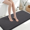 image:imageSmiry Memory Foam Bath Mat 44x24 Extra Soft NonSlip Bathroom Rug Ultra Absorbent Quick Dry Machine Washable Bathroom Mat for Shower Tub amp Floor Decor Navy BlueDary Grey