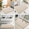 image:imageSmiry Memory Foam Bath Mat 44x24 Extra Soft NonSlip Bathroom Rug Ultra Absorbent Quick Dry Machine Washable Bathroom Mat for Shower Tub amp Floor Decor Navy BlueBeige