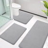 image:imageSmiry Memory Foam Bath Mat 44x24 Extra Soft NonSlip Bathroom Rug Ultra Absorbent Quick Dry Machine Washable Bathroom Mat for Shower Tub amp Floor Decor Navy BlueGrey