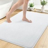 image:imageSmiry Memory Foam Bath Mat 44x24 Extra Soft NonSlip Bathroom Rug Ultra Absorbent Quick Dry Machine Washable Bathroom Mat for Shower Tub amp Floor Decor Navy BlueWhite