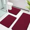 image:imageSmiry Memory Foam Bath Mat 44x24 Extra Soft NonSlip Bathroom Rug Ultra Absorbent Quick Dry Machine Washable Bathroom Mat for Shower Tub amp Floor Decor Navy BlueBurgundy