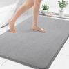 image:imageSmiry Memory Foam Bath Mat 44x24 Extra Soft NonSlip Bathroom Rug Ultra Absorbent Quick Dry Machine Washable Bathroom Mat for Shower Tub amp Floor Decor Navy BlueGrey