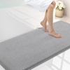image:imageSmiry Memory Foam Bath Mat 44x24 Extra Soft NonSlip Bathroom Rug Ultra Absorbent Quick Dry Machine Washable Bathroom Mat for Shower Tub amp Floor Decor Navy BlueGrey