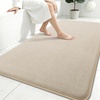 image:imageSmiry Memory Foam Bath Mat 44x24 Extra Soft NonSlip Bathroom Rug Ultra Absorbent Quick Dry Machine Washable Bathroom Mat for Shower Tub amp Floor Decor Navy BlueBeige