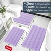 image:imageSmiry Striped Thick Bathroom Rug and Contour Toilet Rug Size 30x20  UShaped 24x20 in Lavender 2 Item Bundle