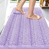 image:imageSmiry Striped Thick Bathroom Rug and Contour Toilet Rug Size 30x20  UShaped 24x20 in Lavender 2 Item Bundle