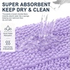 image:imageSmiry Striped Thick Bathroom Rug and Contour Toilet Rug Size 36x24  UShaped 24x20 in Lavender 2 Item Bundle