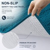 image:imageSmiry Striped Thick Bathroom Rug and Contour Toilet Rug Size 47x17  UShaped 24x20 in Peacock Blue 2 Item Bundle