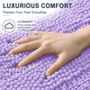 image:imageSmiry Striped Thick Bathroom Rug and Contour Toilet Rug Size 47x20  UShaped 24x20 in Lavender 2 Item Bundle