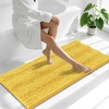 image:imageSmiry Striped Thick Bathroom Rug and Contour Toilet Rug Size 47x20  UShaped 24x20 in Yellow 2 Item Bundle