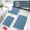 image:imageSmiry Striped Thick Bathroom Rug and Contour Toilet Rug Size 50x30  UShaped 24x20 in Airy Blue 2 Item Bundle