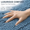 image:imageSmiry Striped Thick Bathroom Rug and Contour Toilet Rug Size 50x30  UShaped 24x20 in Airy Blue 2 Item Bundle