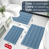 image:imageSmiry Striped Thick Bathroom Rug and Contour Toilet Rug Size 59x20  UShaped 24x20 in Airy Blue 2 Item Bundle